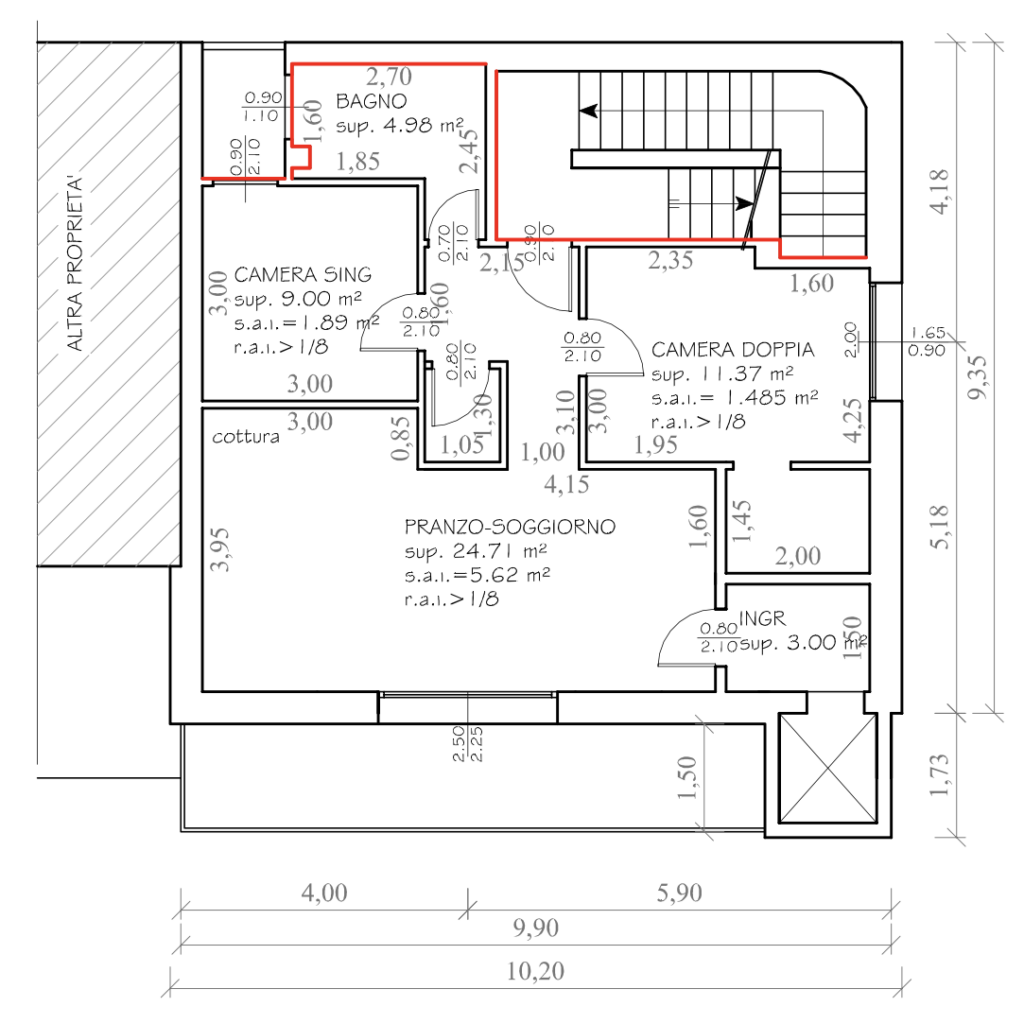 Plan of first (1st) floor