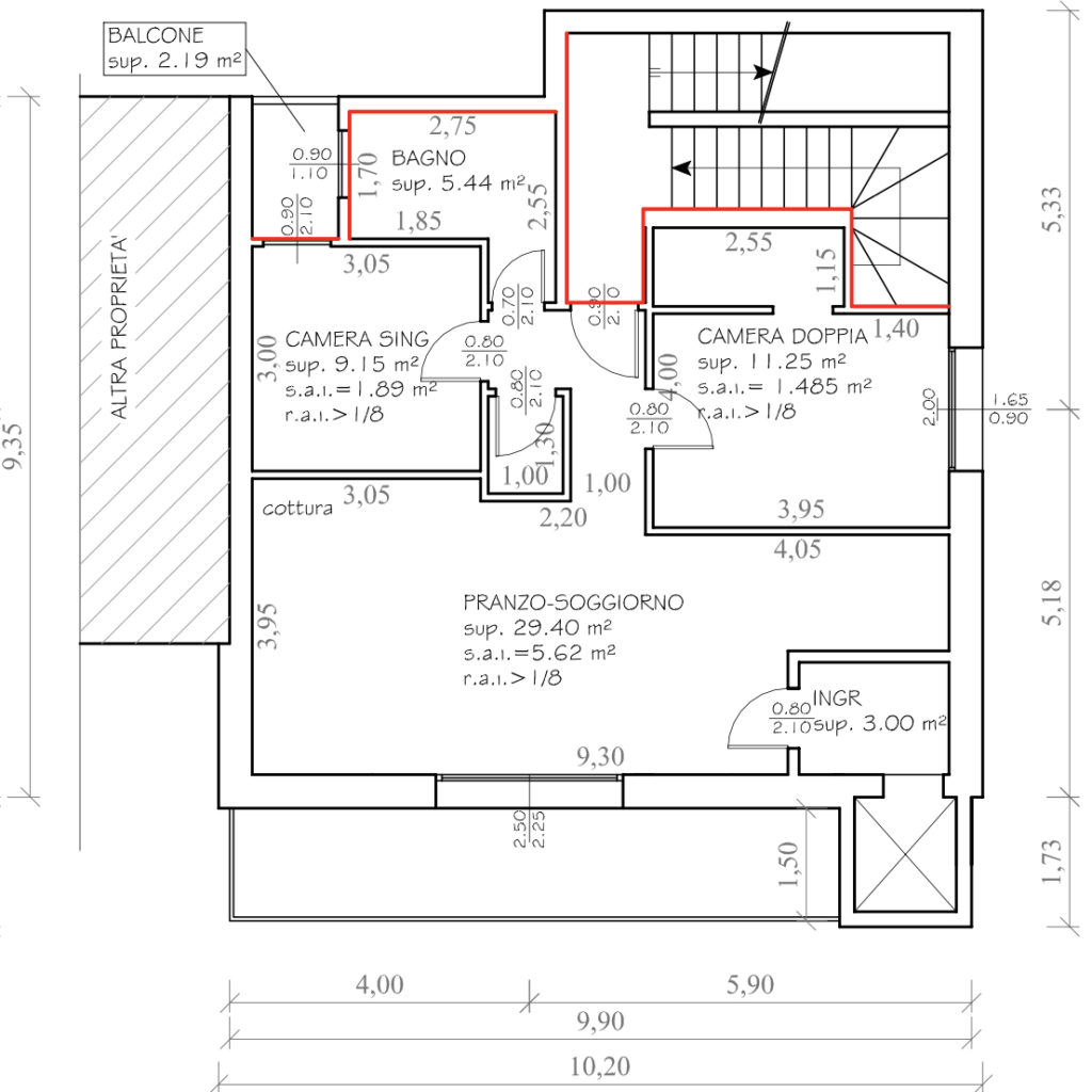Plan of first (2nd) floor