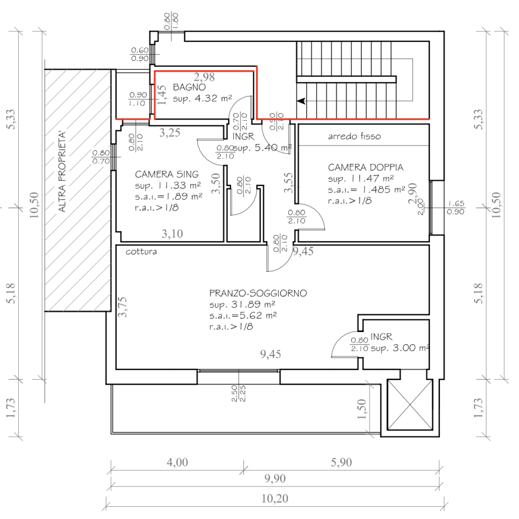 Plan of first (3rd) floor